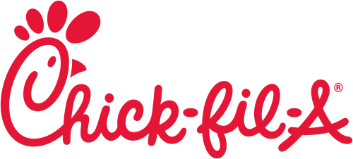 Chick-fil-A logo with red stylized text and a red chicken head emblem.