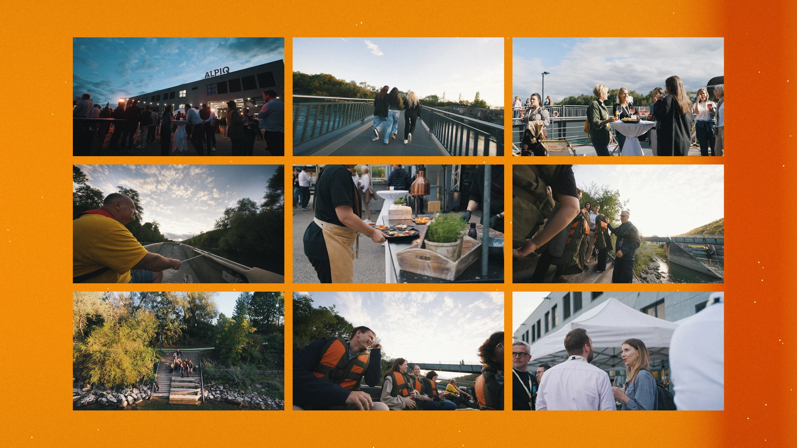 Apéro, Bootsfahrt auf der Aare und Networking am Alpiq Late Summer Event – Standbilder aus dem Aftermovie
