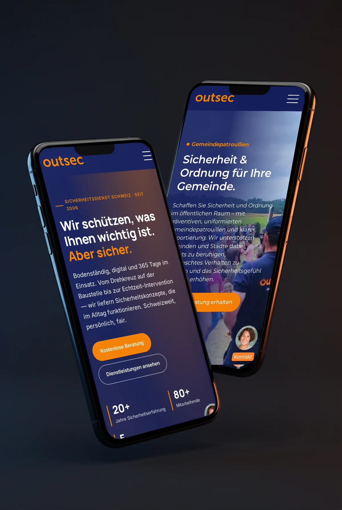 Outsec Website Mobile Mockup – Haldelain Case Study