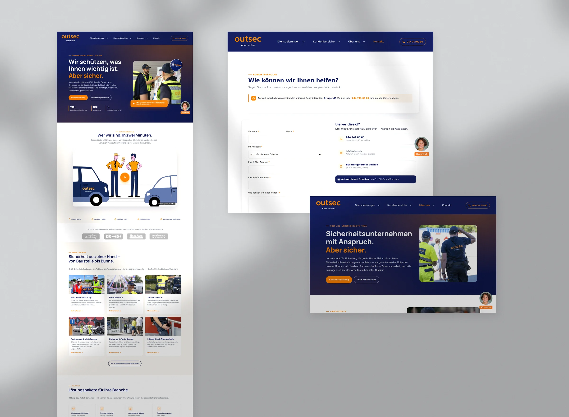 Outsec Website Seitenübersicht