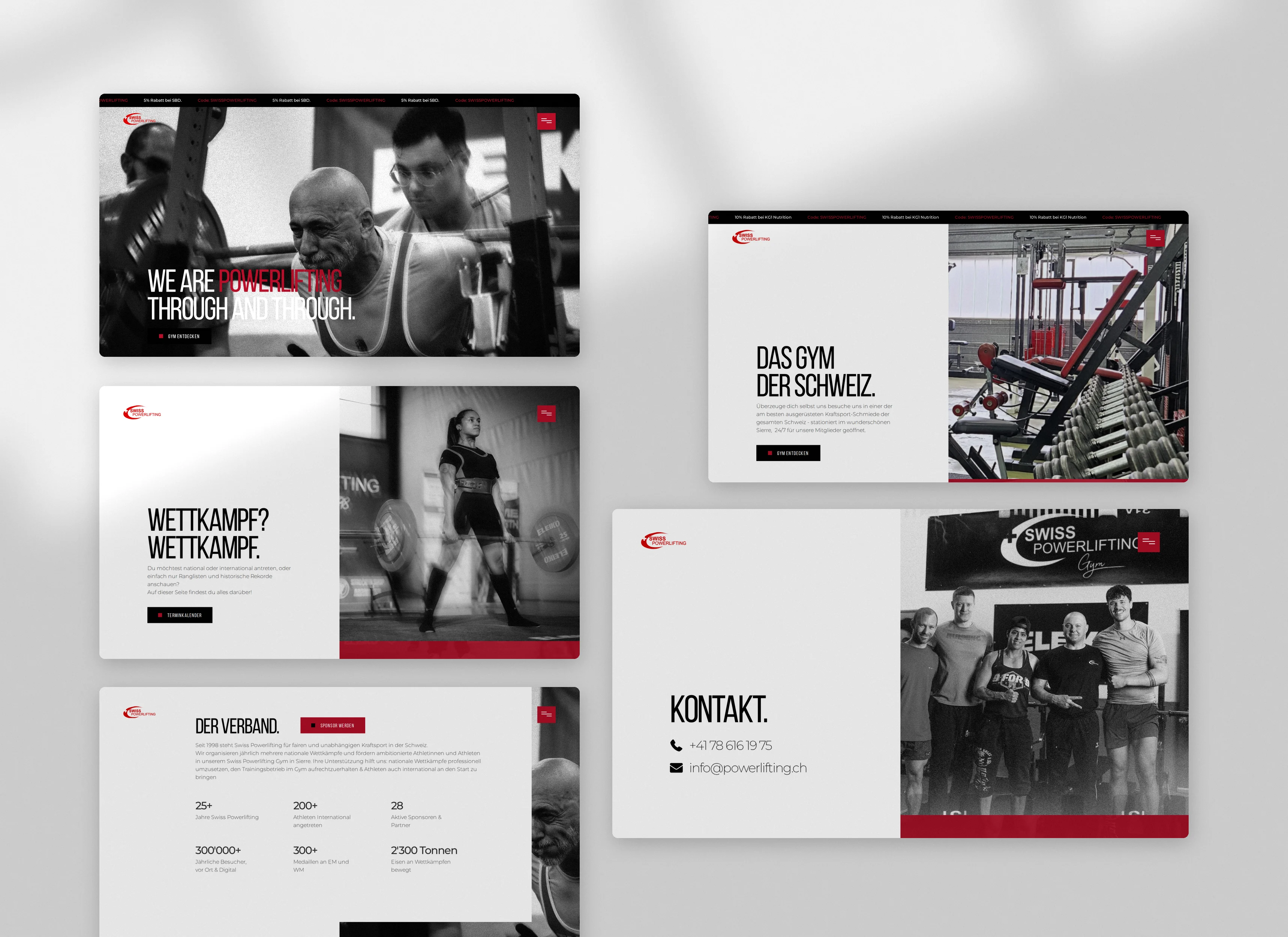 Swiss Powerlifting Website Desktop Ansichten