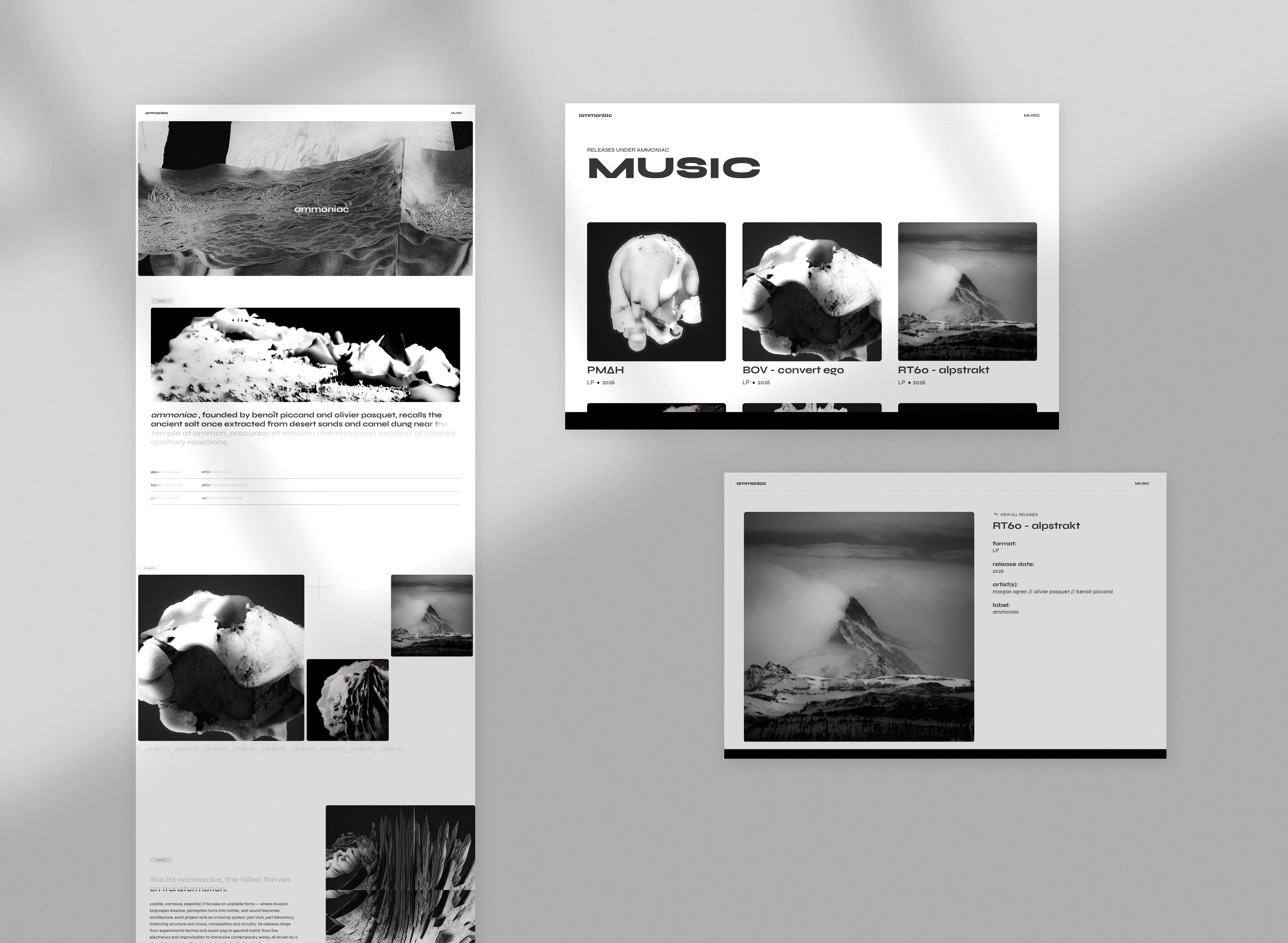 ammoniac Website Desktop Ansichten