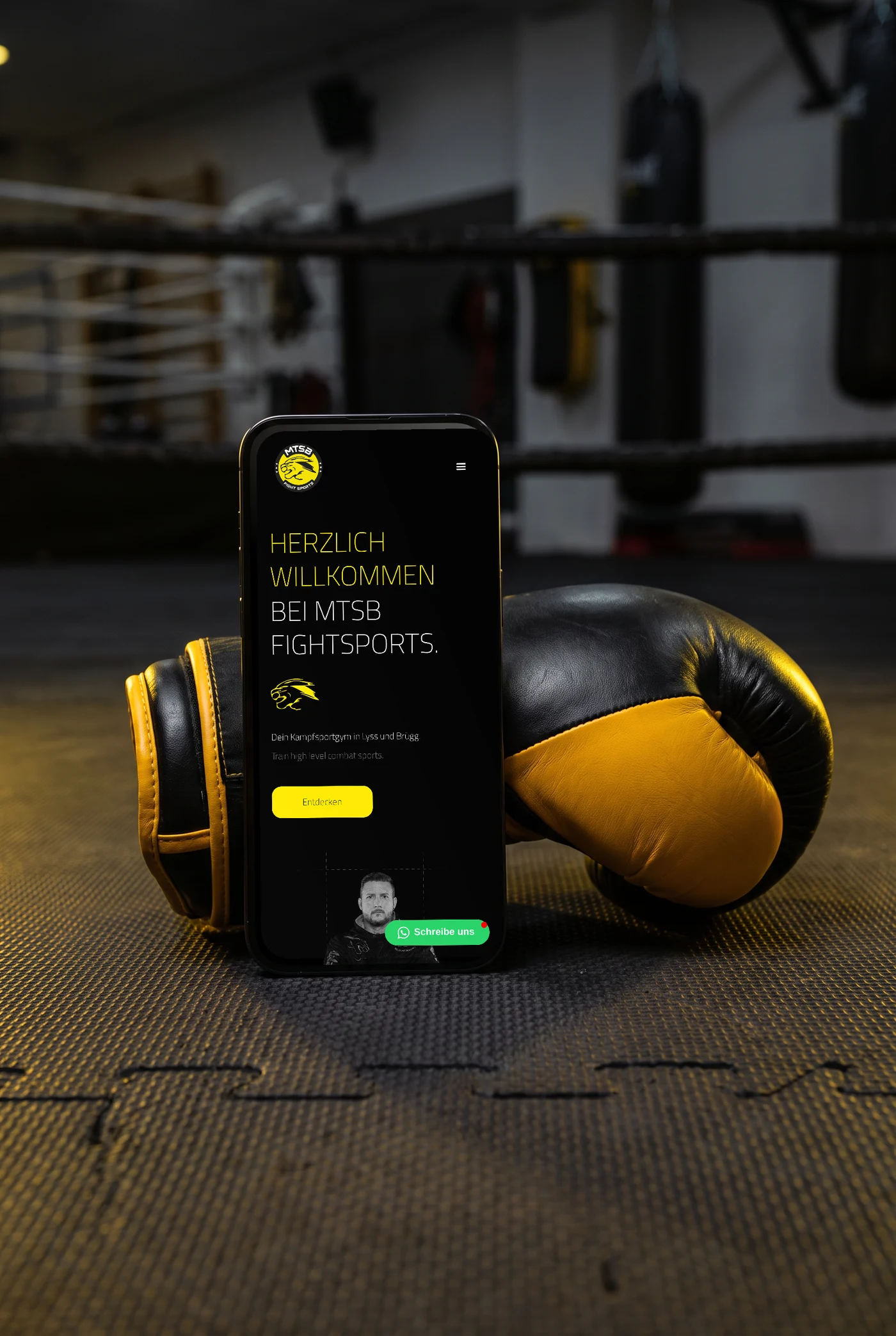 MTSB Fightsports Website Mobile Mockup – Haldelain Case Study