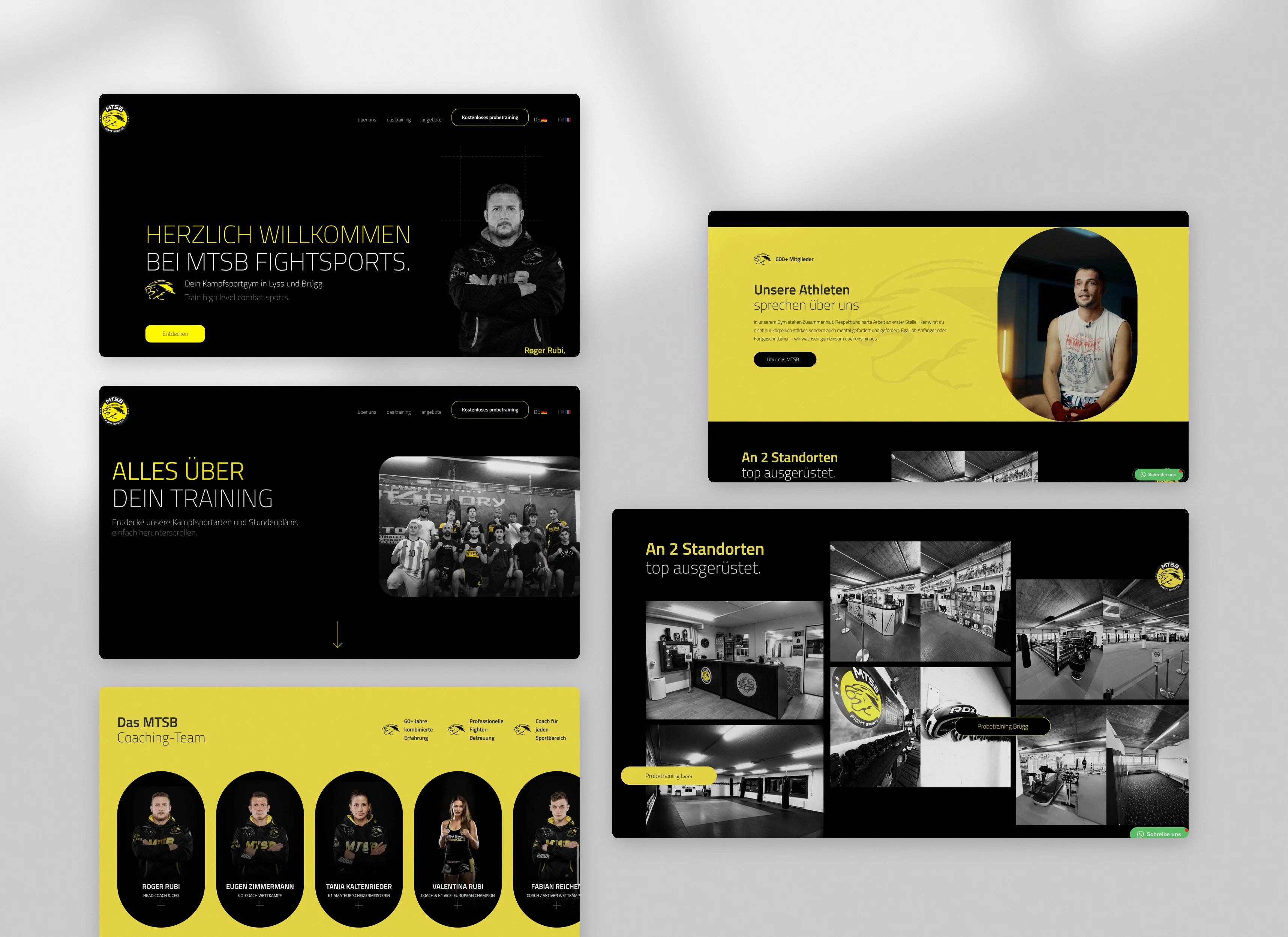 MTSB Fightsports Website Desktop Ansichten