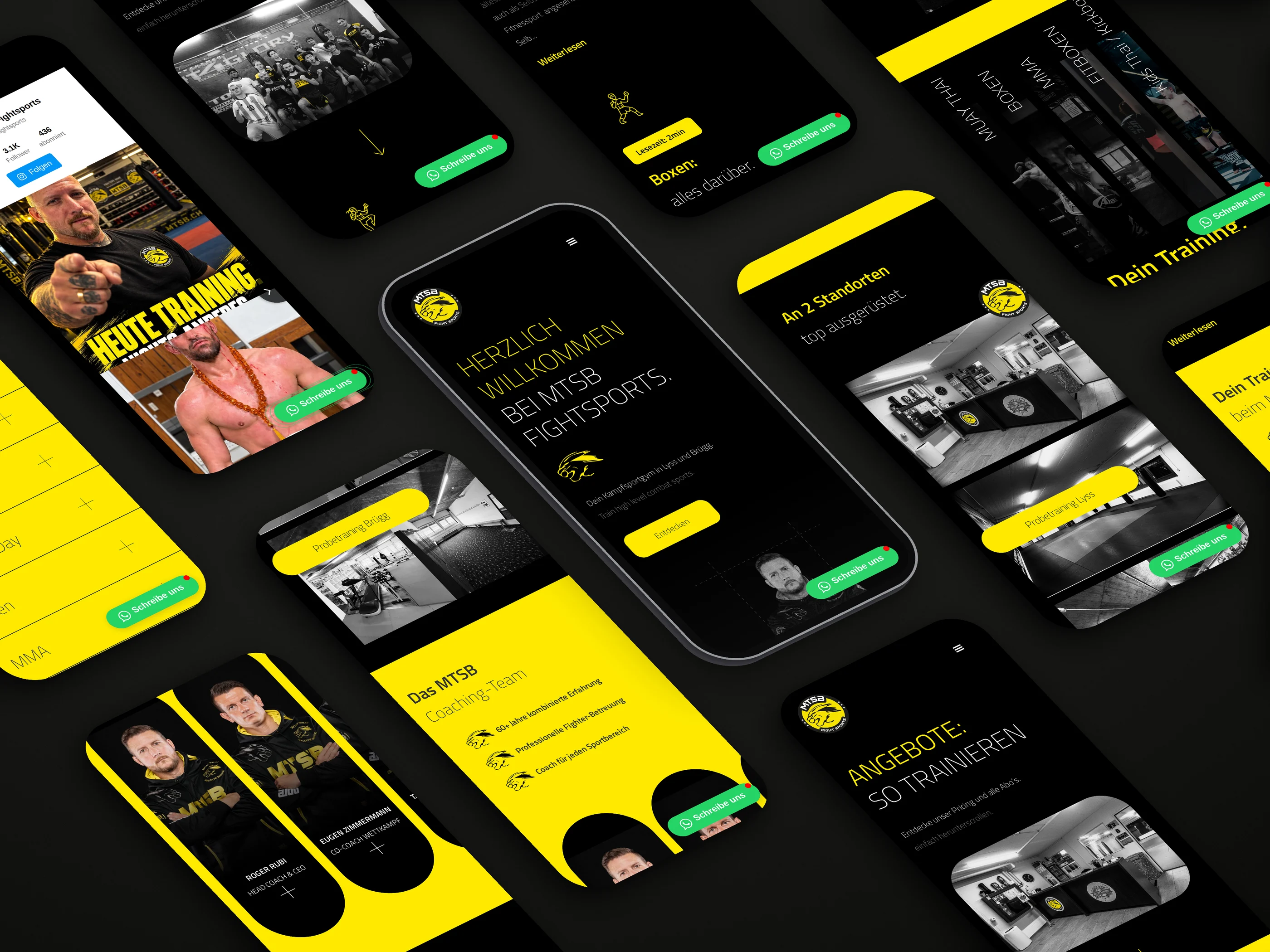 MTSB Fightsports Website Mobile Ansichten