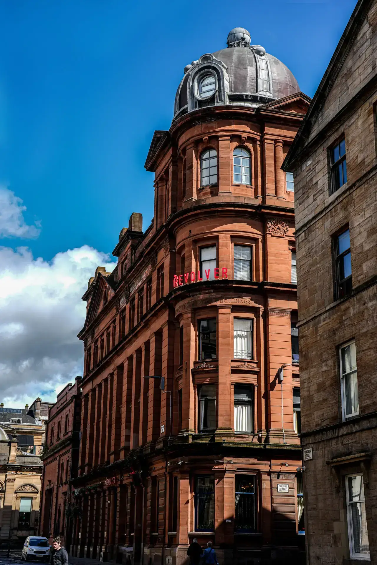 Revolver Hotel in Glasgow — vibrant social hotel interior with bold design, communal areas, and modern room options in the Merchant City.