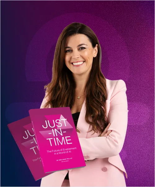 Photo of Melanie Fellay With Just in Time Enablement Book