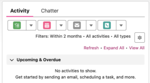 Salesforce Lightning Activity Center
