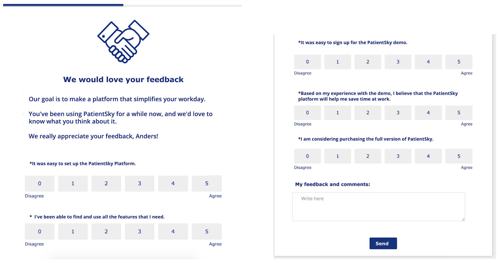 patientsky healthcare tech appcues in-app feedback customer survey