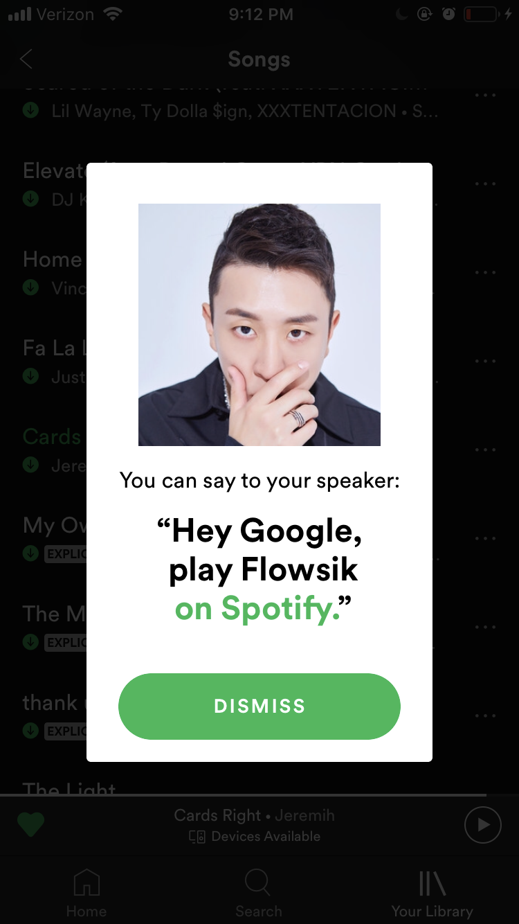 spotify personalized feature hint