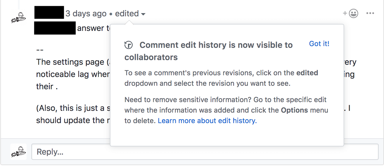 Screenshot of tooltip from Github