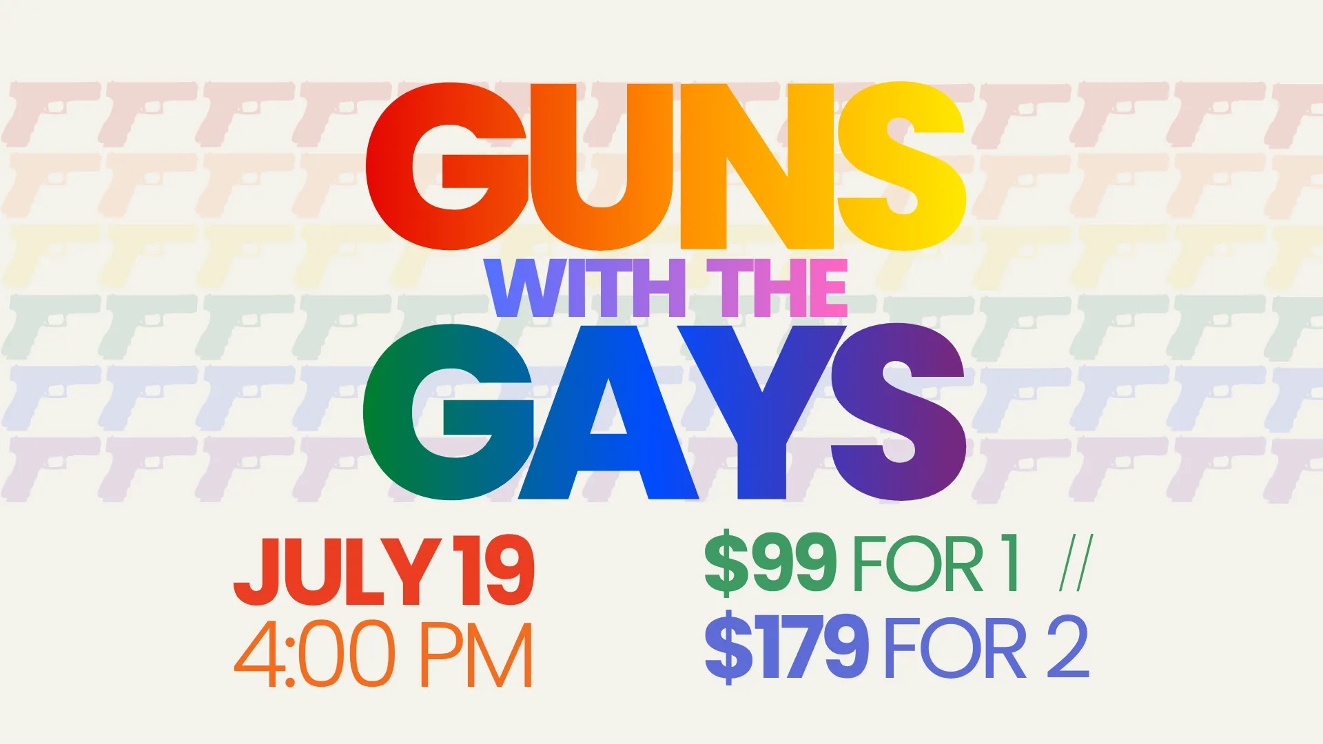 Guns with the Gays — July 2026 flyer