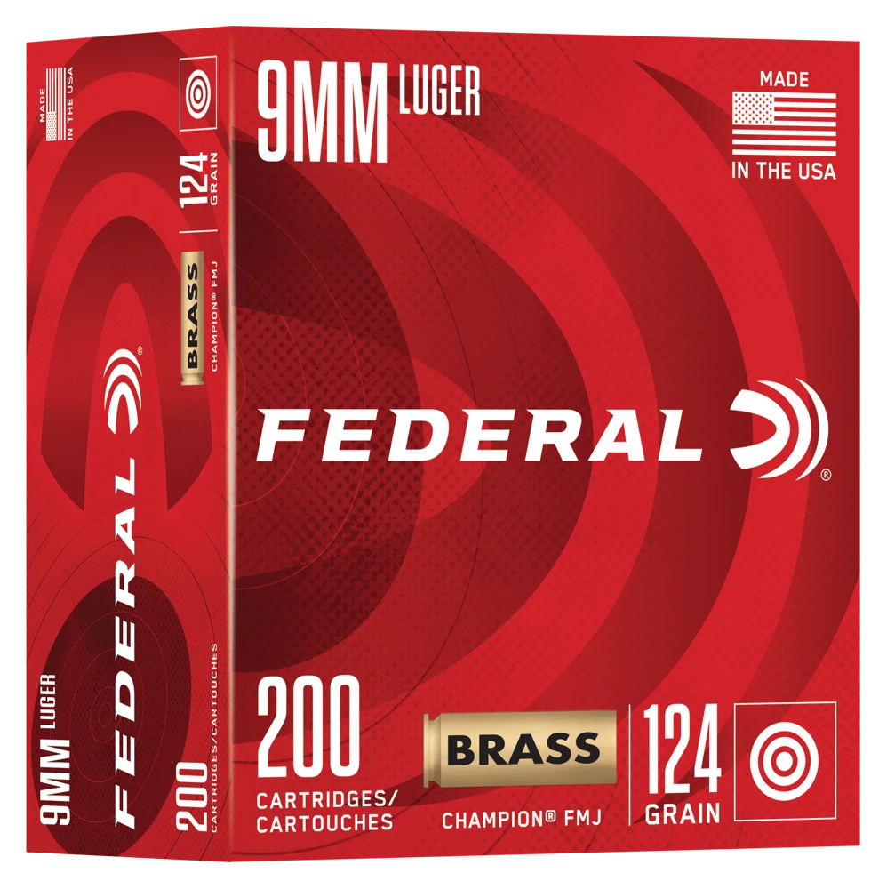Federal Champion Brass 9mm 124-grain, 200-round box