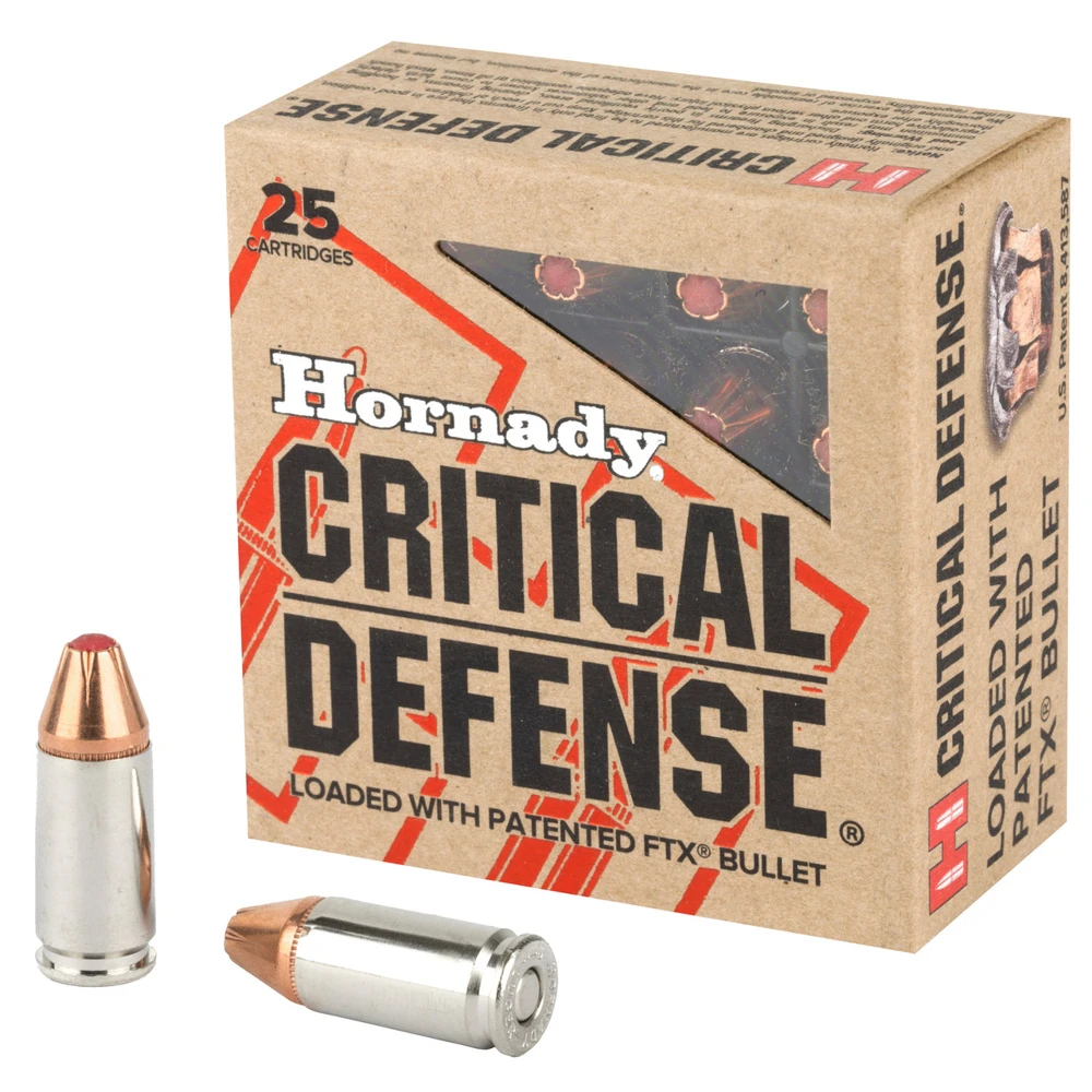 Hornady Critical Defense 9mm 115-grain FTX, 25-round box
