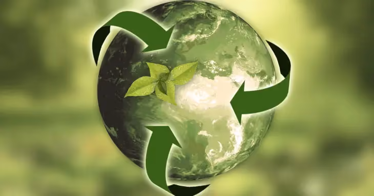 Green Arrows Circling Around the Planet Earth