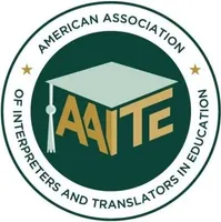 American Association of Interpreters and Translators in Education logo with AAITE acronym and graduation cap.