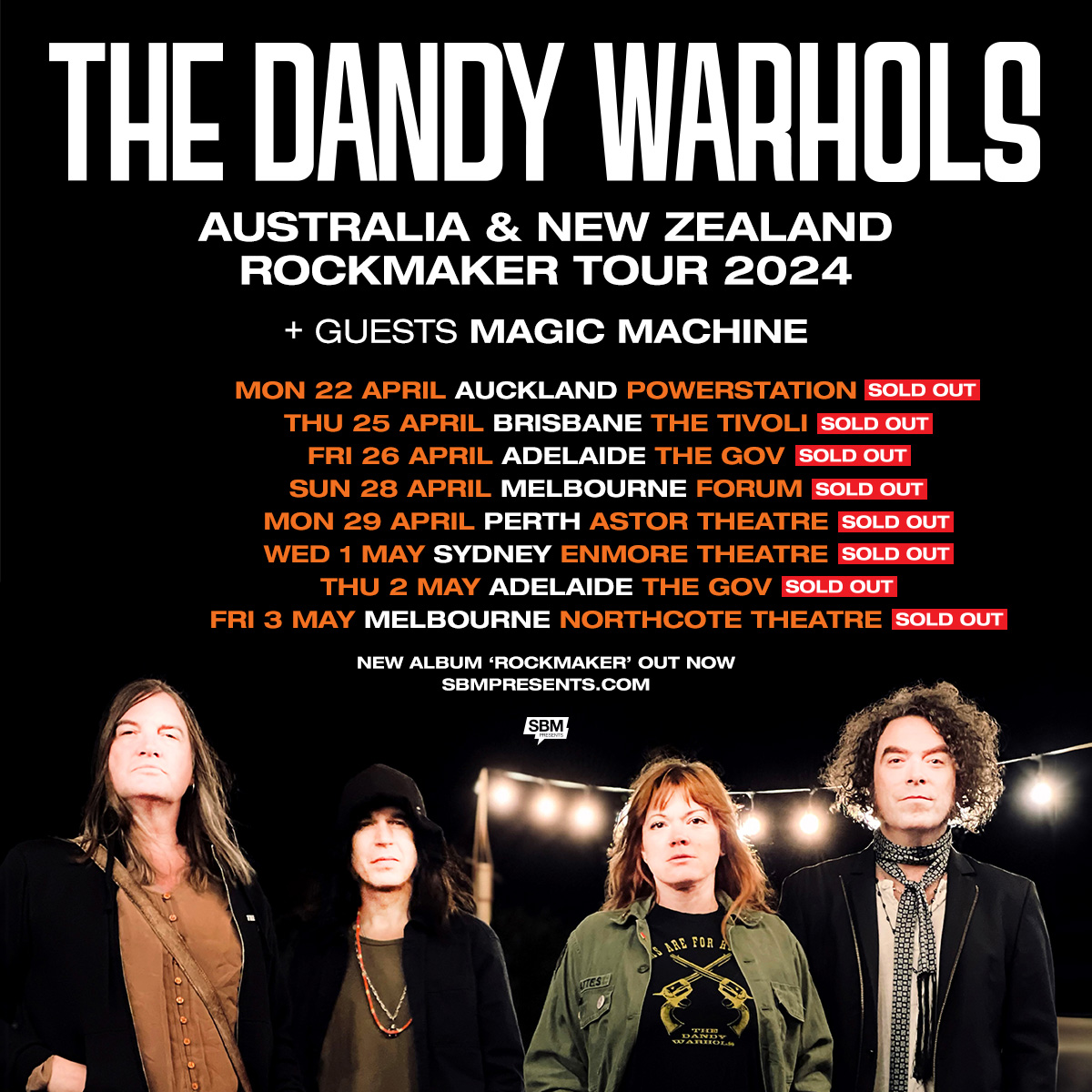 The Dandy Warhols tour poster