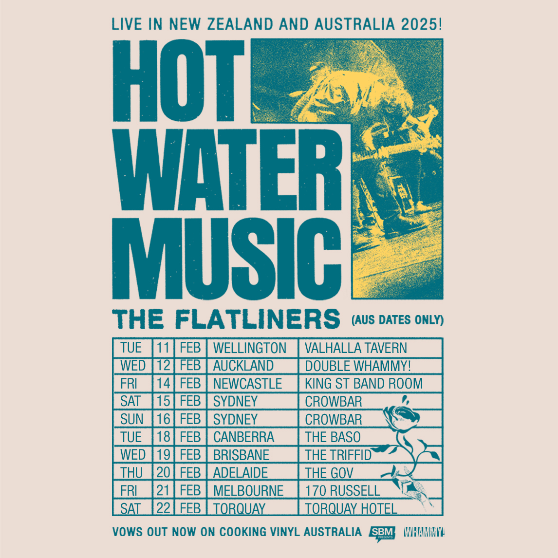 Hot Water Music tour poster