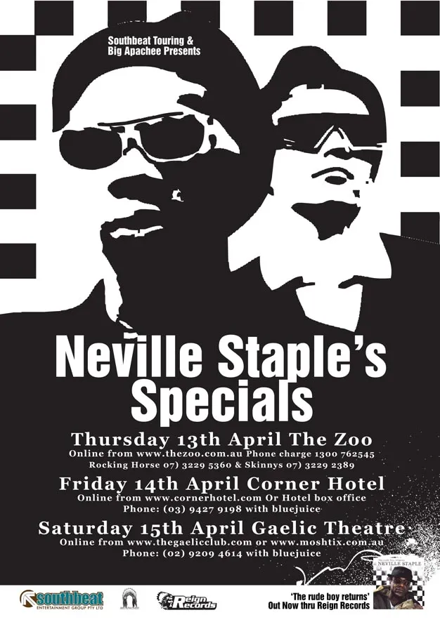 Neville Staple’s Specials tour poster