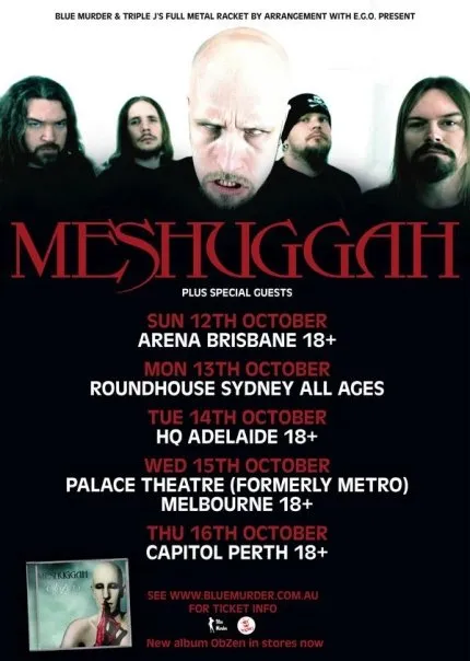 Meshuggah tour poster