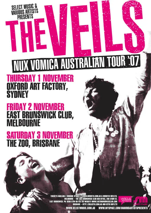 The Veils tour poster