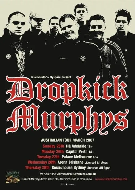 Dropkick Murphys tour poster