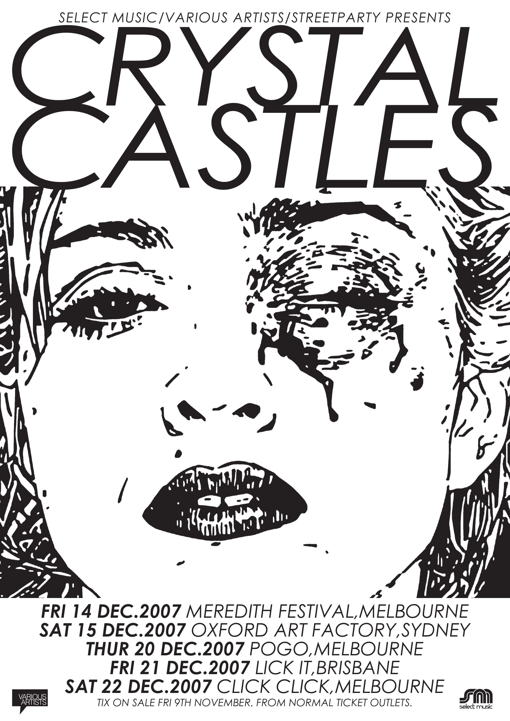 Crystal Castles tour poster