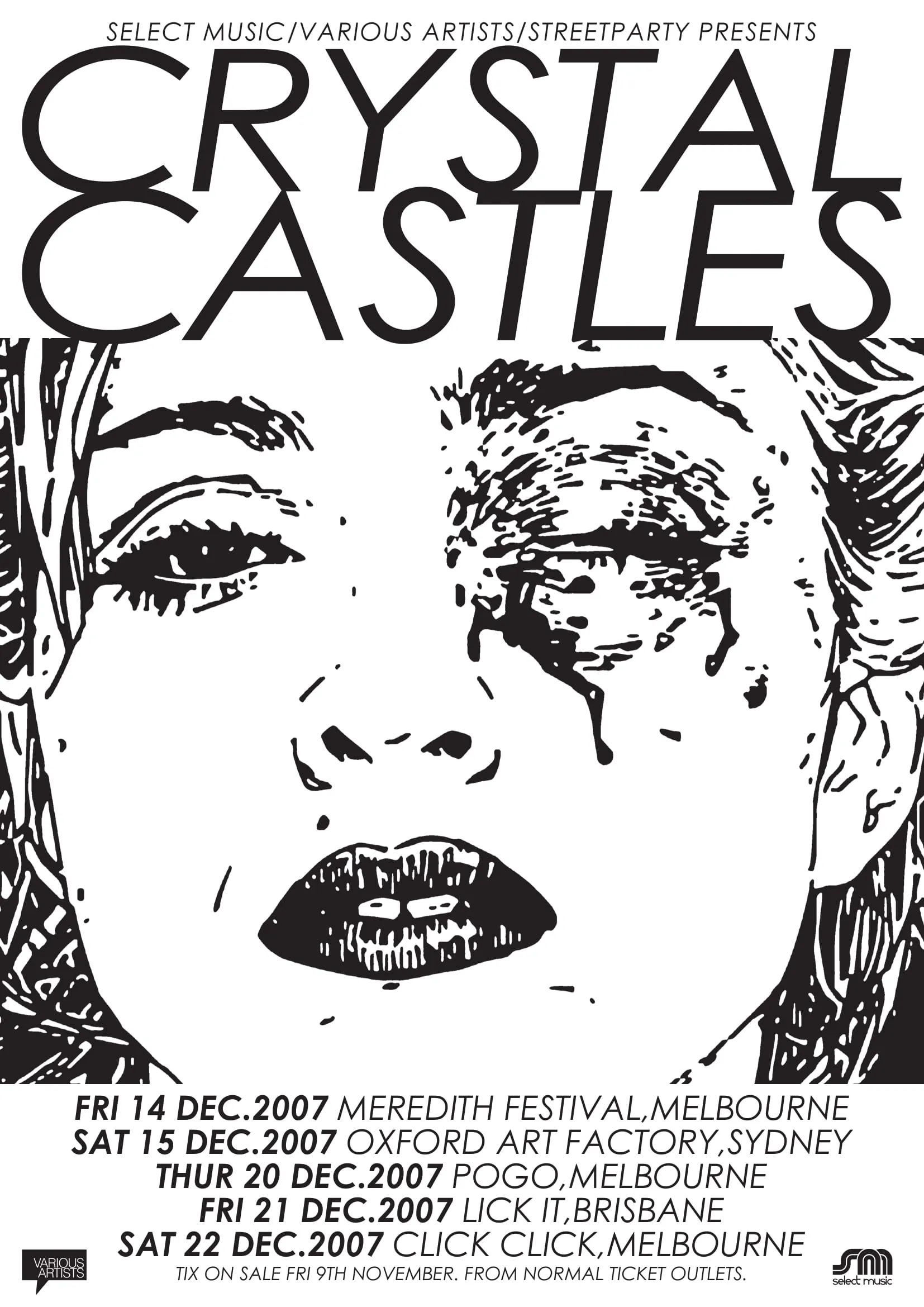 Crystal Castles tour poster