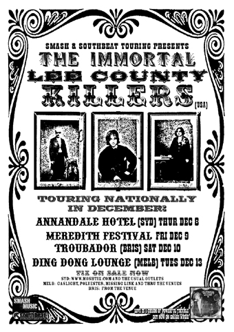 The Immortal Lee County Killers tour poster
