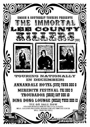 The Immortal Lee County Killers tour poster