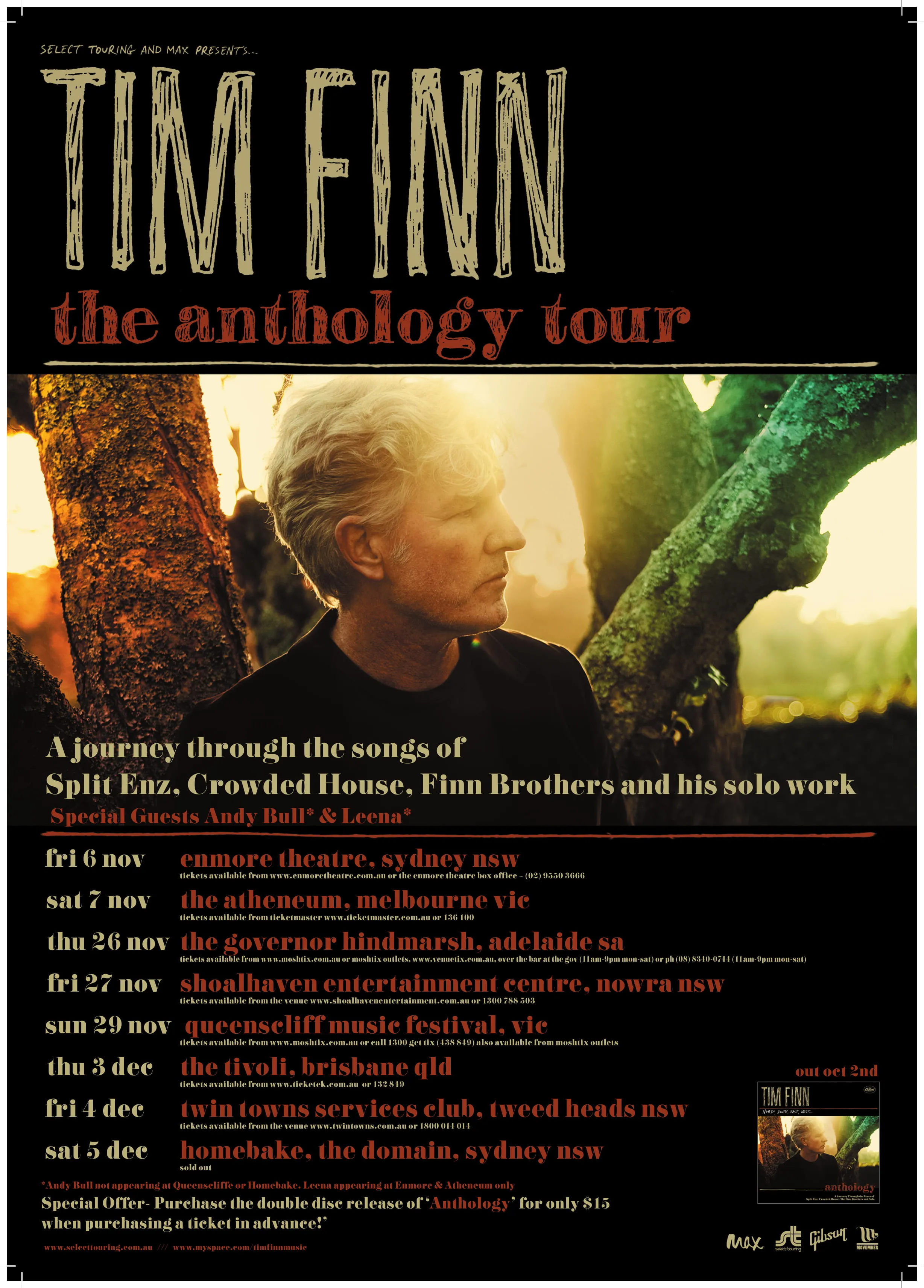 Tim Finn tour poster
