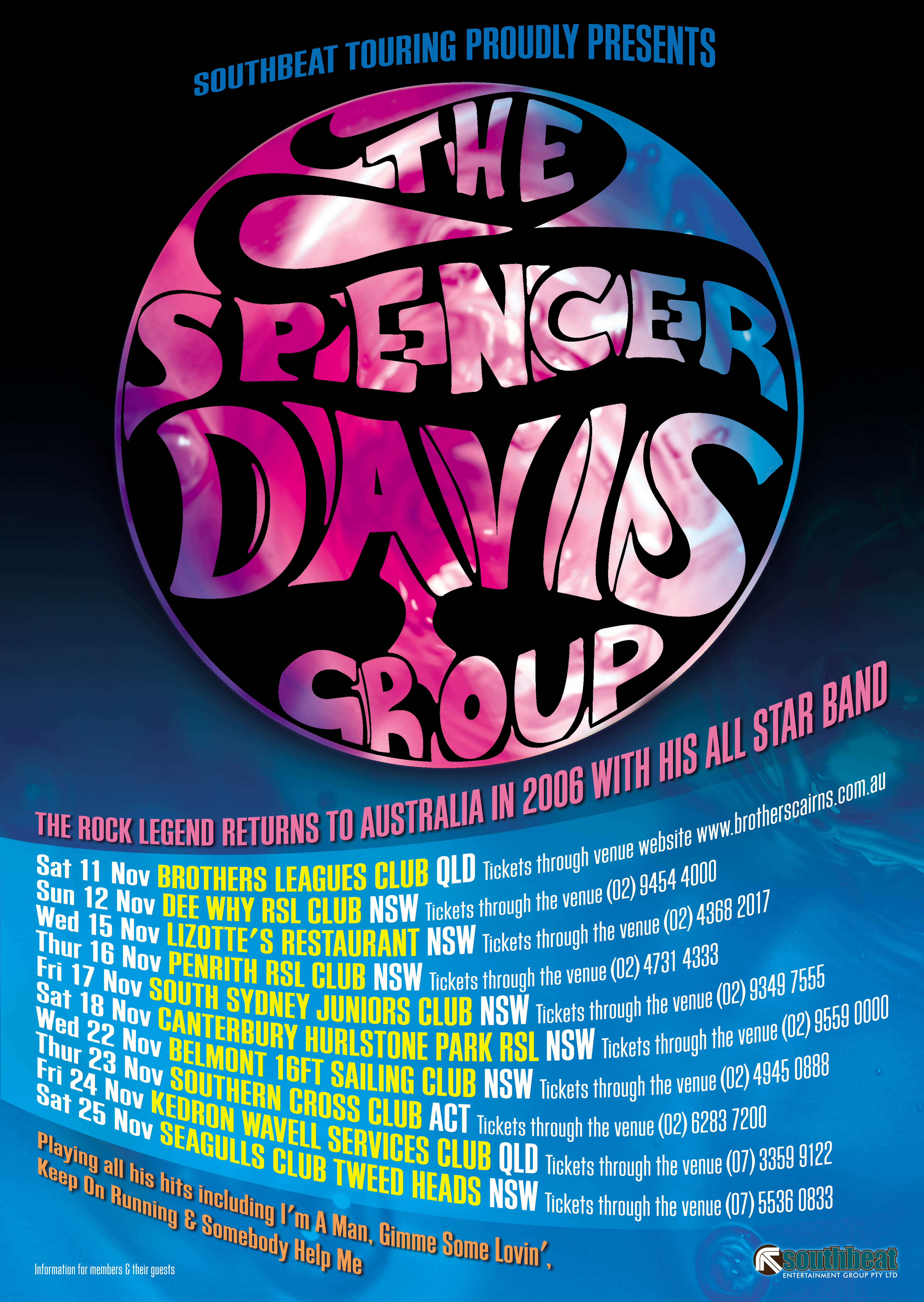 The Spencer Davis Group tour poster