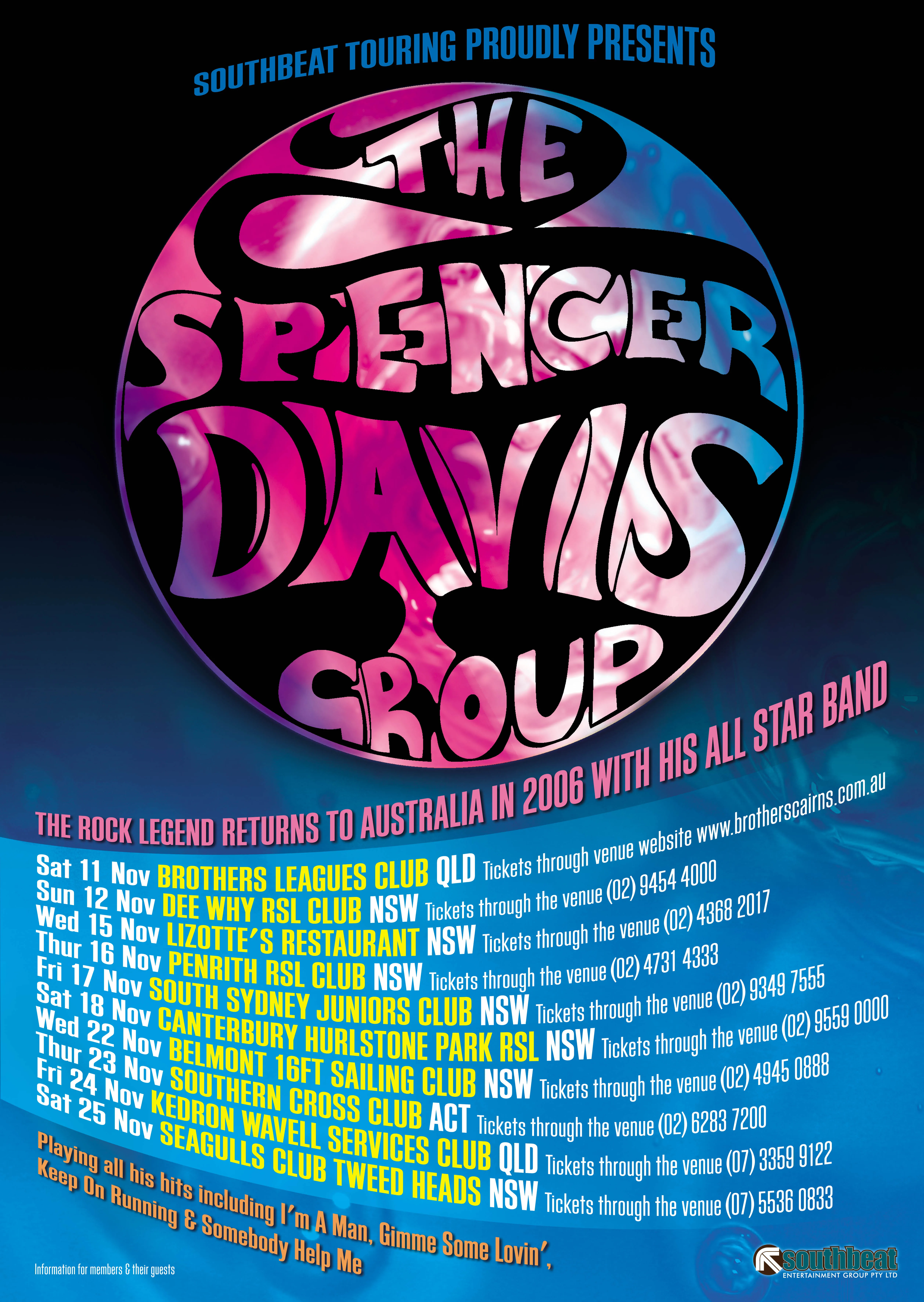 The Spencer Davis Group tour poster