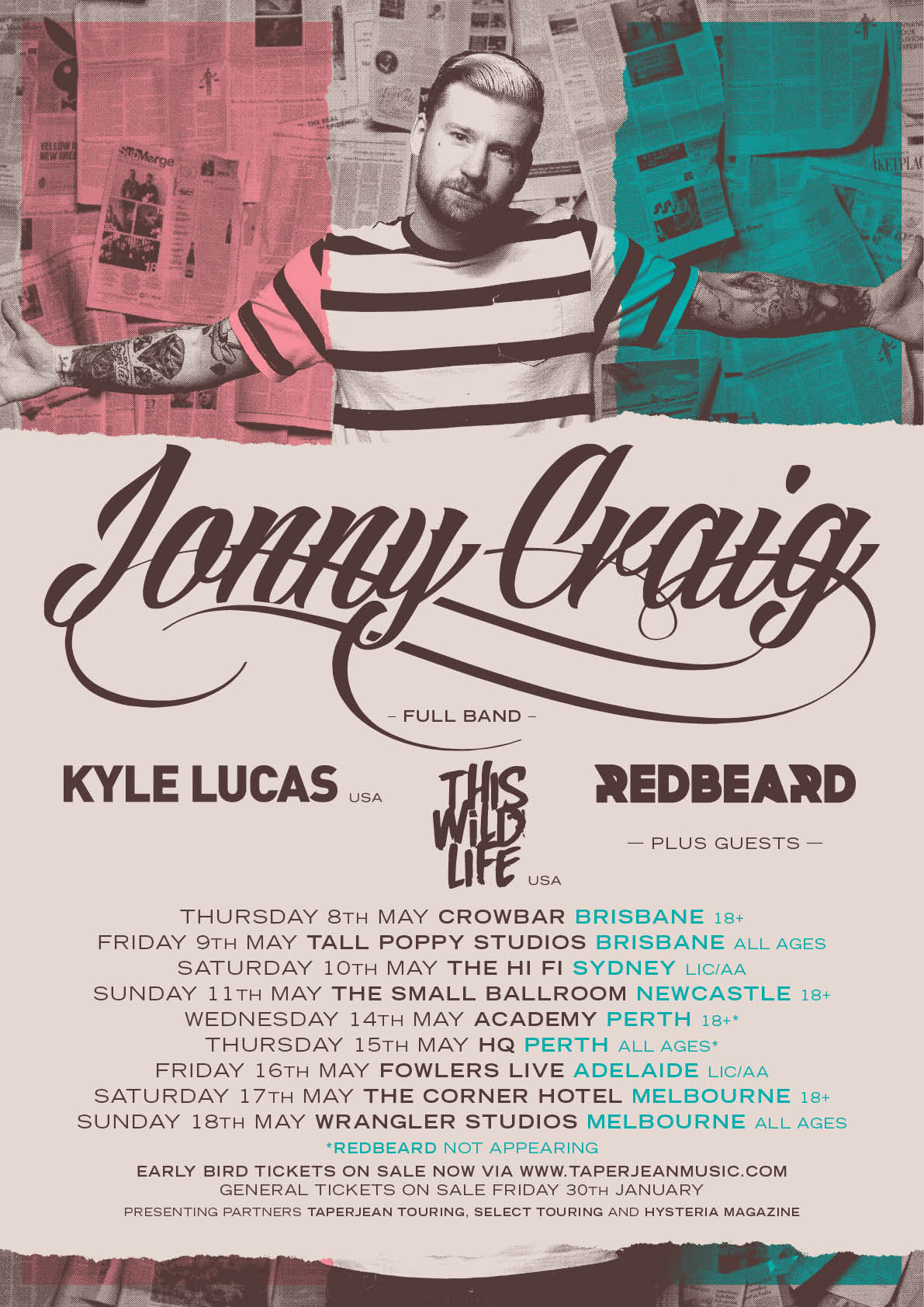 Johnny Craig tour poster