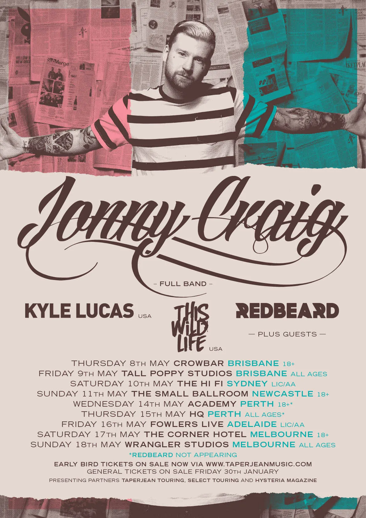 Johnny Craig tour poster
