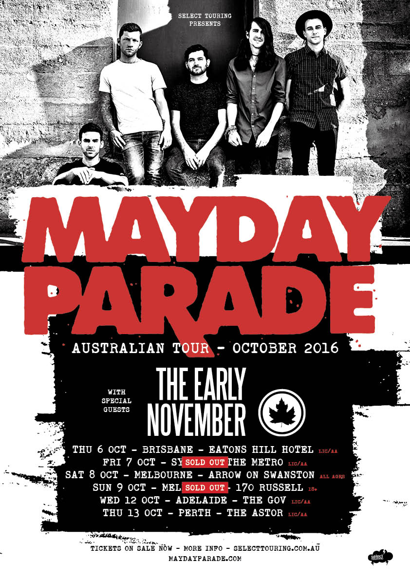Mayday Parade tour poster