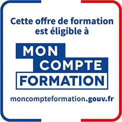 Logo indiquant que l'offre de formation est éligible à Mon Compte Formation.