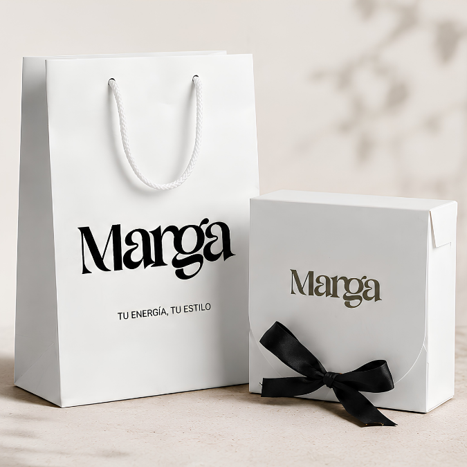 Marga branding, diseño de packaging por vmo creative studio