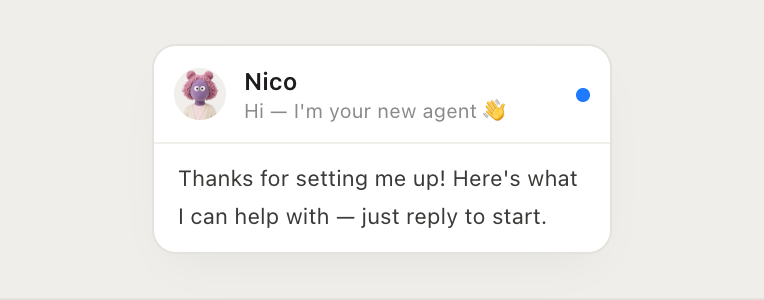 Receive its welcome email