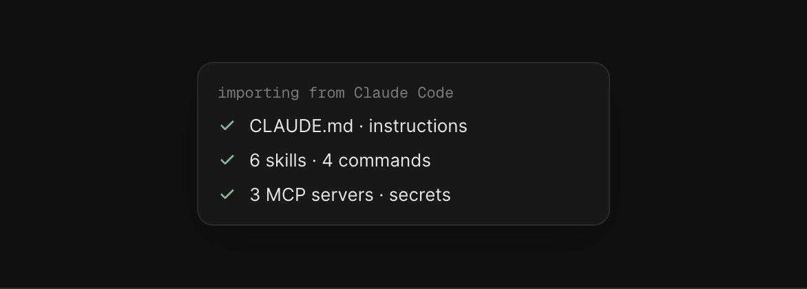 Imported coding setup