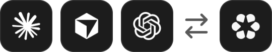 Coding tool logos connecting to a Skydive agent