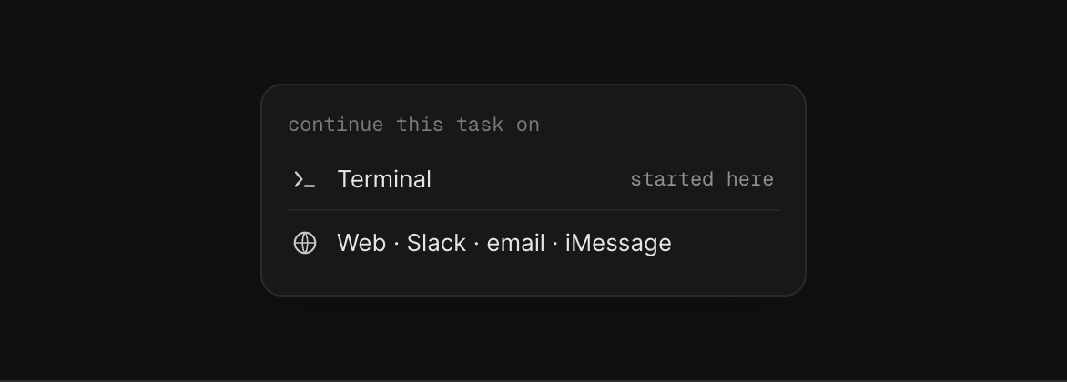 Continue work from any channel