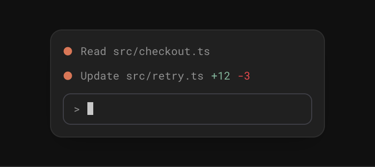 Agent editing files with familiar coding tools