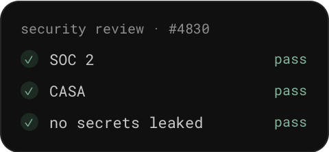 Security checks passing on a pull request