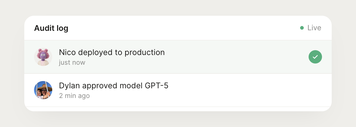 Audit log