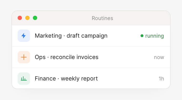 Routines running across teams