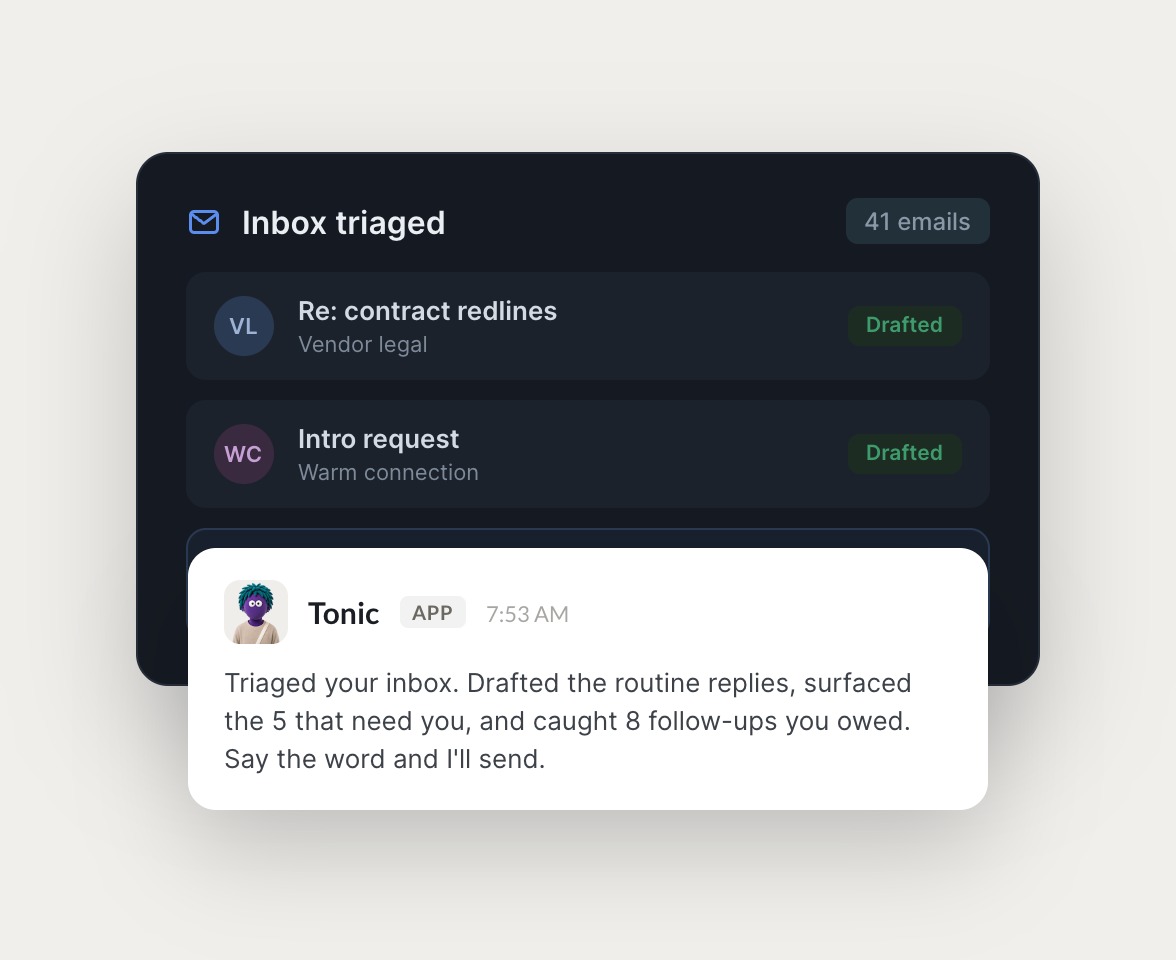 Skydive marketing agents at work in Slack