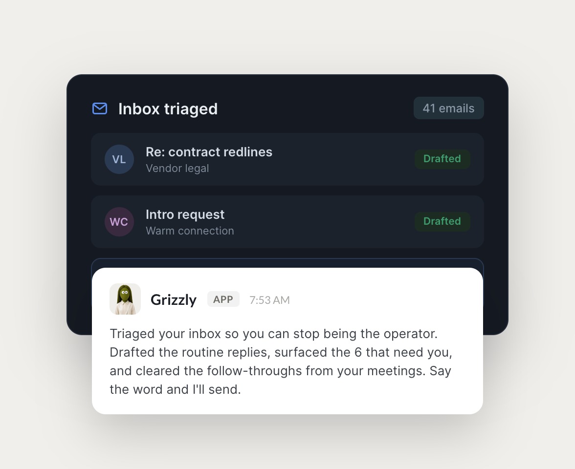 Skydive agents at work in Slack