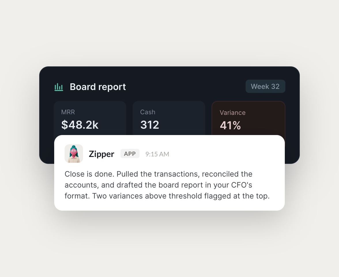 Skydive agents at work in Slack