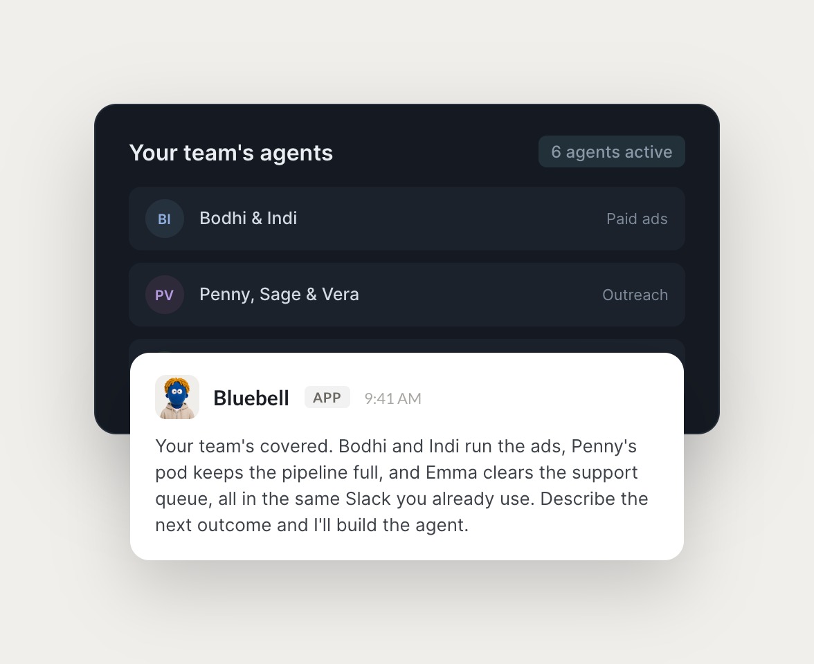 Skydive agents at work in Slack